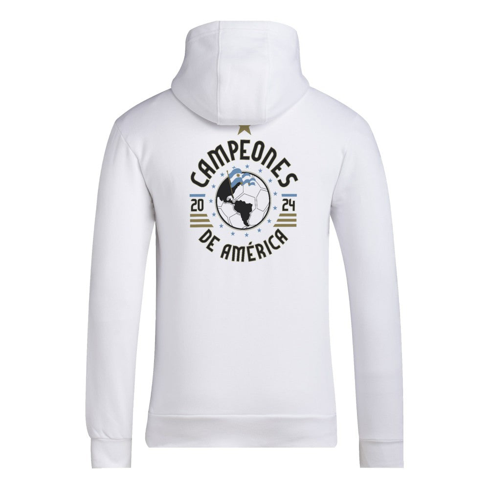 Argentina National Team 2024 Copa America Champions Pullover Hoodie for sale - White 