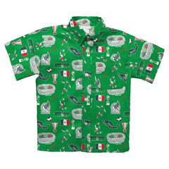 Mexico National Team Vive La Fete Youth Impressions Artwork Button-Up Shirt for sale - Green 