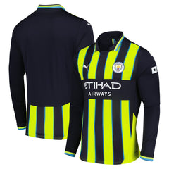 Manchester City 2024/25 Away Replica Long Sleeve Jersey Discount - Navy 