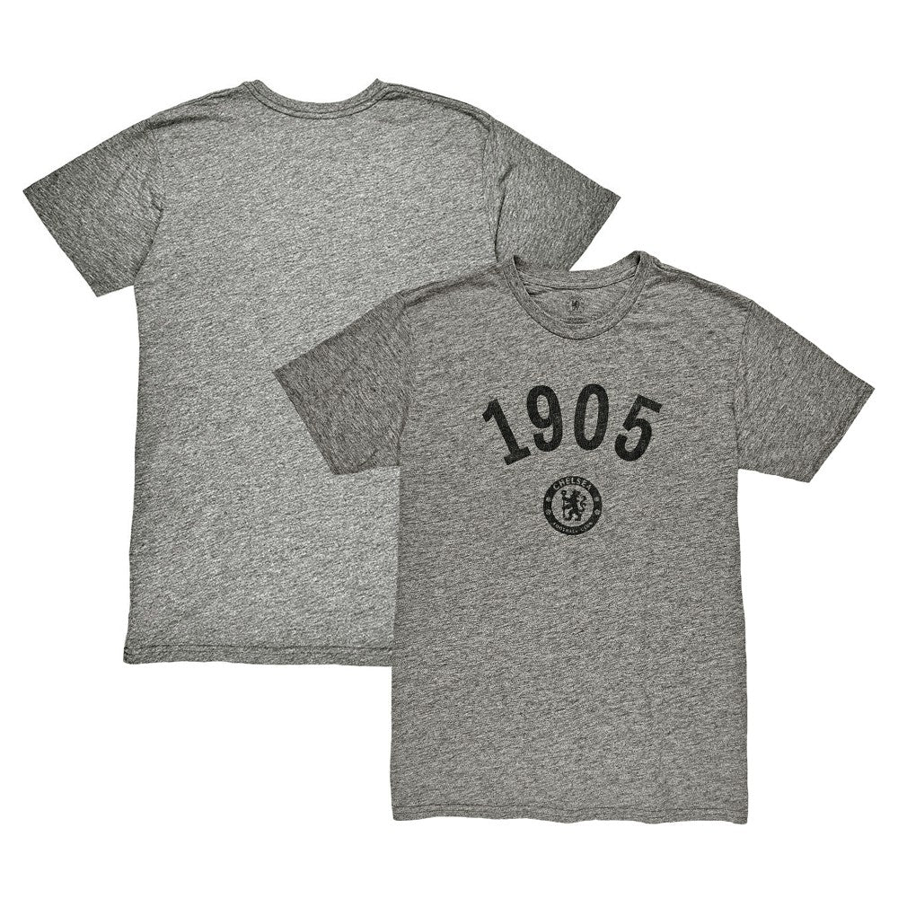 Chelsea 1863FC Established Year Vintage Tri-Blend T-Shirt on sale - Heather Gray 
