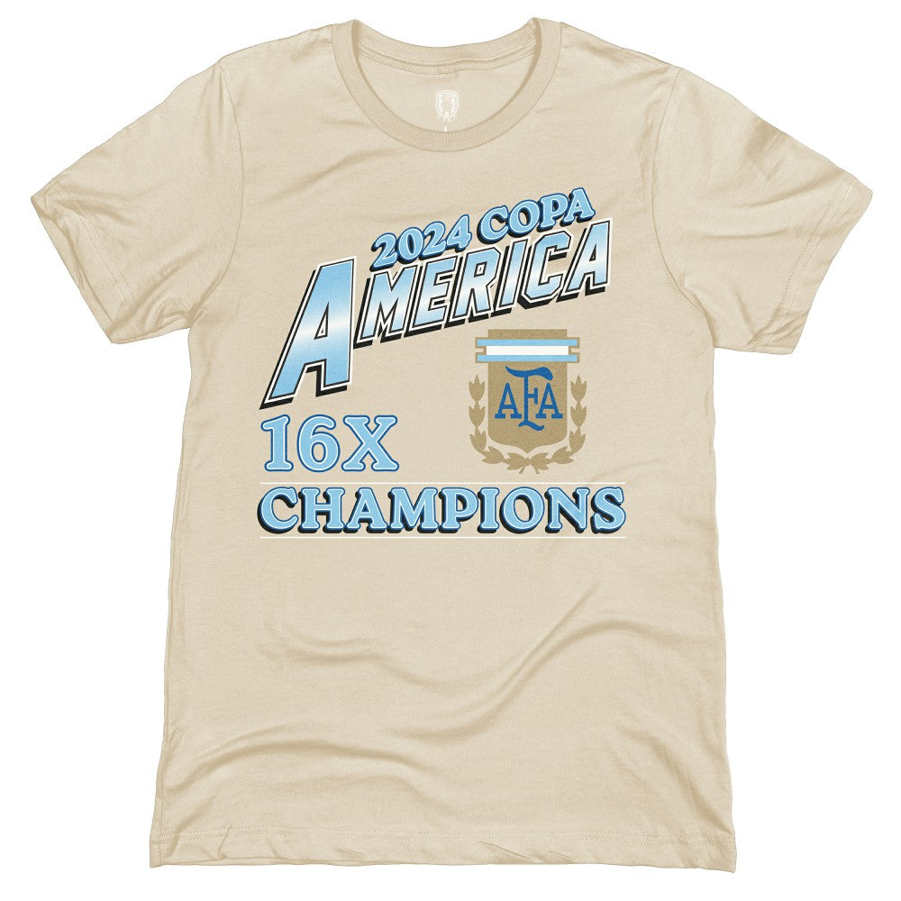 Argentina National Team 1863FC 16-Time Copa America Champions T-Shirt for sale - Cream 