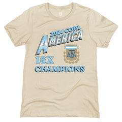Argentina National Team 1863FC 16-Time Copa America Champions T-Shirt for sale - Cream 