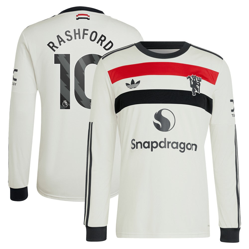Marcus Rashford Manchester United Originals  2024/25 Third Replica Long Sleeve Jersey Discount - Cream 