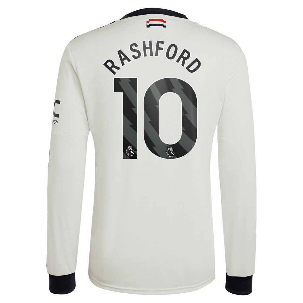 Marcus Rashford Manchester United Originals  2024/25 Third Replica Long Sleeve Jersey Discount - Cream 