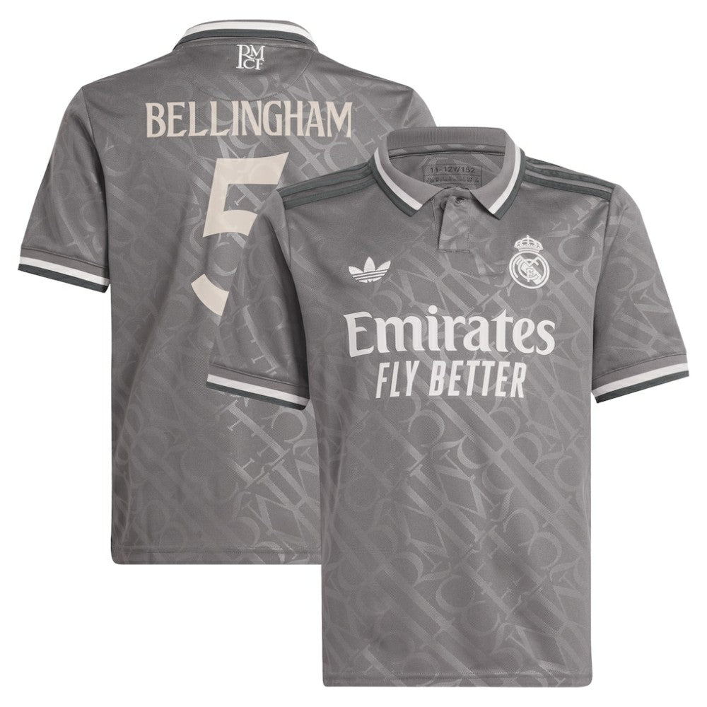 Jude Bellingham Real Madrid Originals Youth 2024/25 Third Replica Player Jersey Discount - Charcoal 