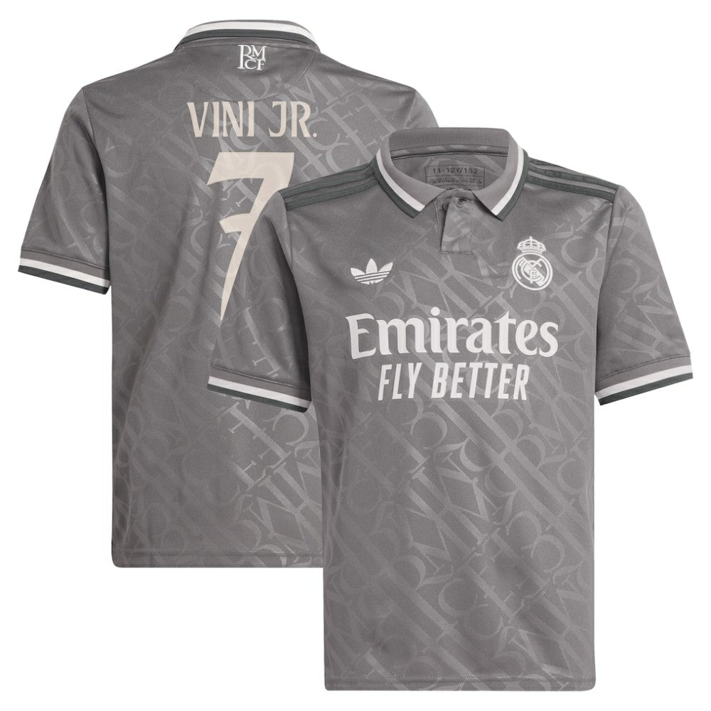 Vini Jr. Real Madrid Originals Youth 2024/25 Third Replica Player Jersey Discount - Charcoal 