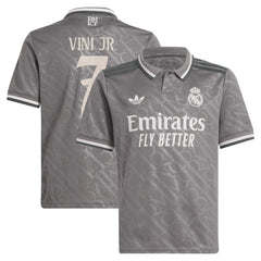 Vini Jr. Real Madrid Originals Youth 2024/25 Third Replica Player Jersey Discount - Charcoal 