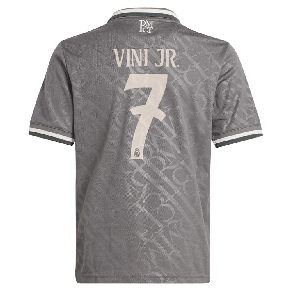 Vini Jr. Real Madrid Originals Youth 2024/25 Third Replica Player Jersey Discount - Charcoal 