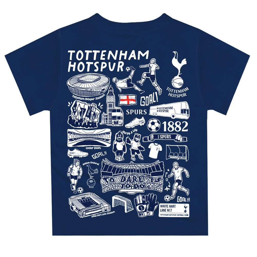 Tottenham Hotspur Vive La Fete Infant Impressions Artwork T-Shirt Sale - Navy 