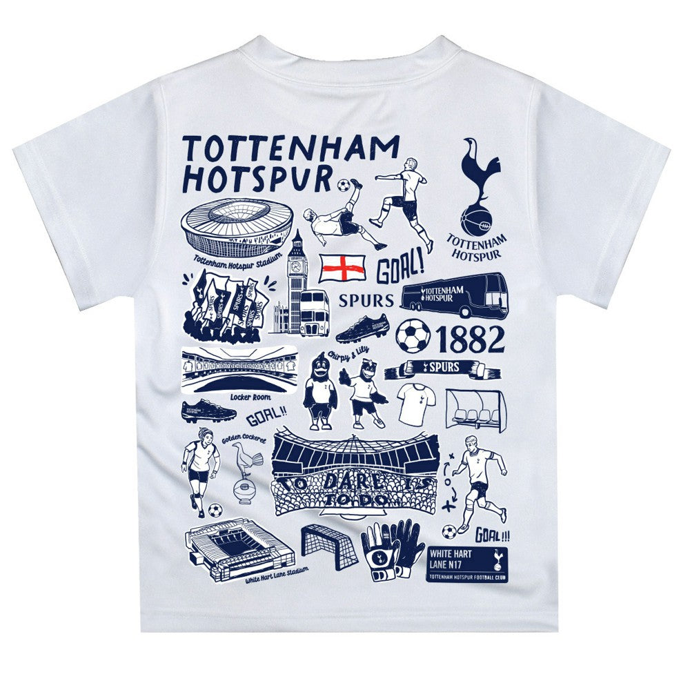 Tottenham Hotspur Vive La Fete Infant Impressions Artwork T-Shirt Sale - White 