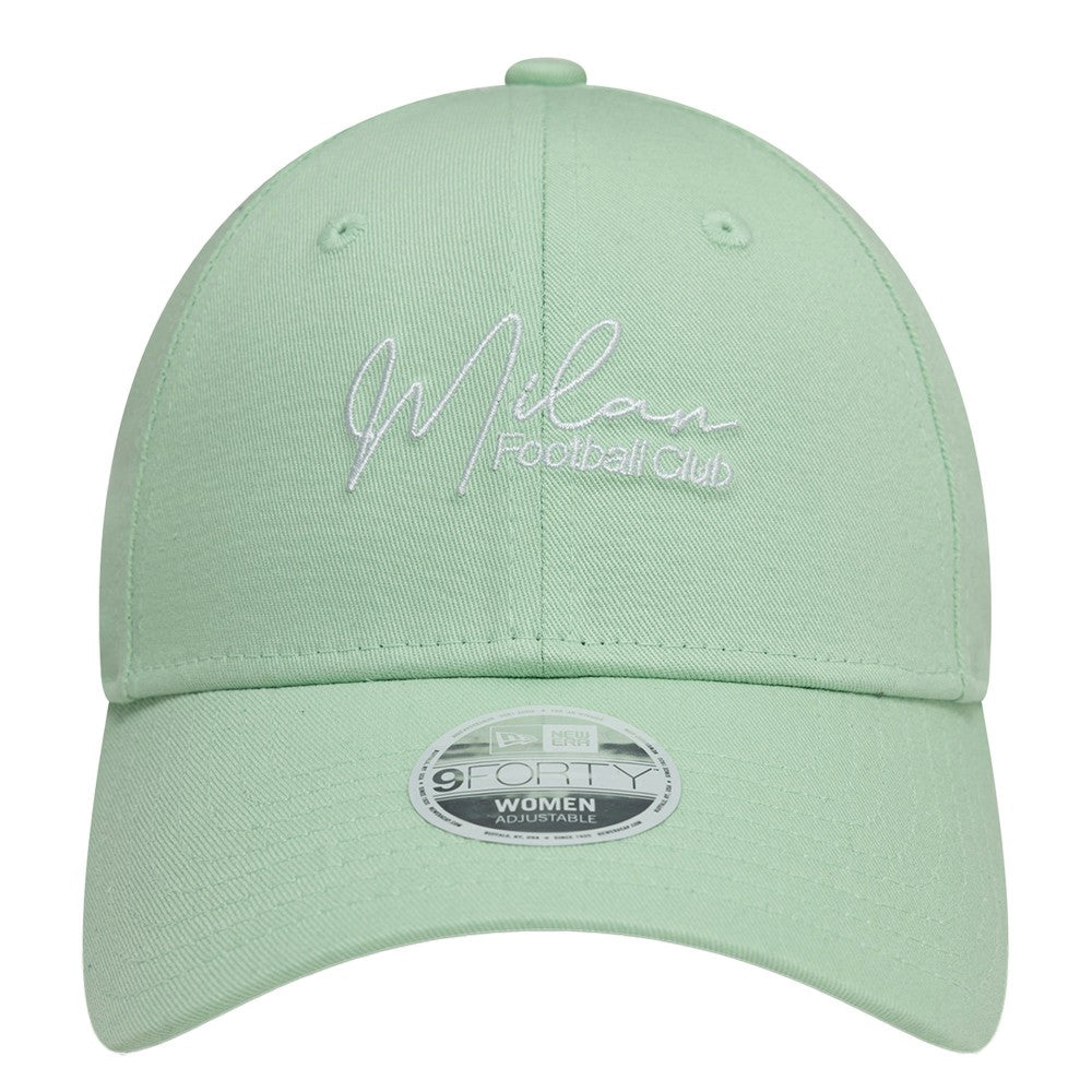 AC Milan New Era Women's Script 9FORTY Adjustable Hat on sale - Light Green 