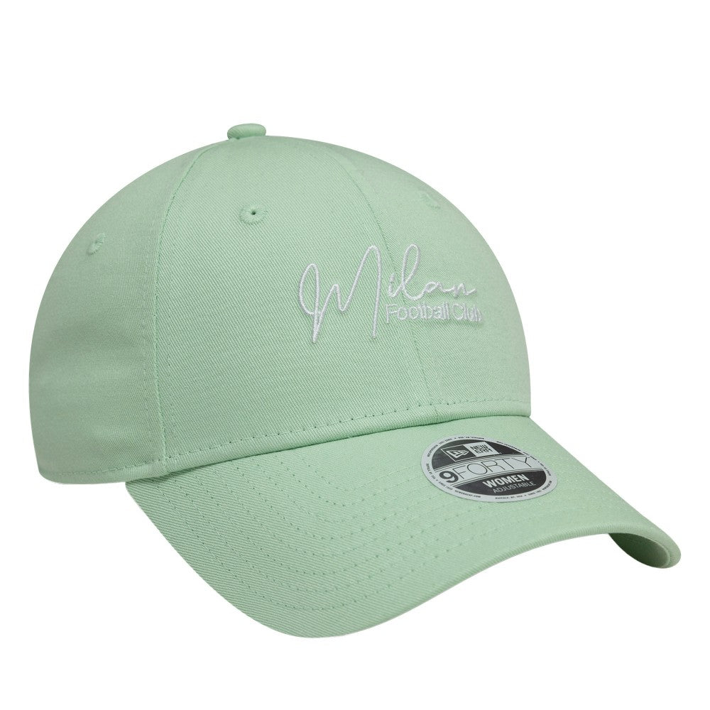 AC Milan New Era Women's Script 9FORTY Adjustable Hat on sale - Light Green 