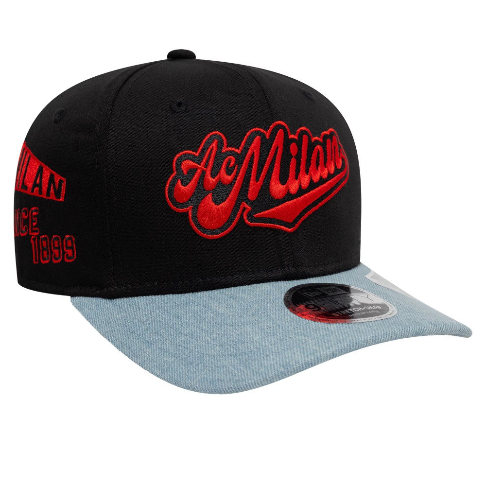 AC Milan New Era 9FIFTY Stretch-Snap Adjustable Hat on sale - Black/Denim 