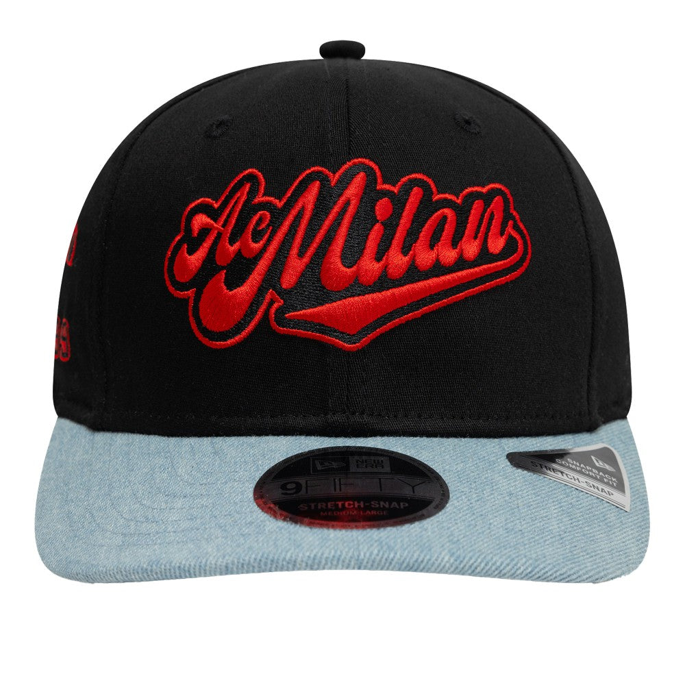 AC Milan New Era 9FIFTY Stretch-Snap Adjustable Hat on sale - Black/Denim 