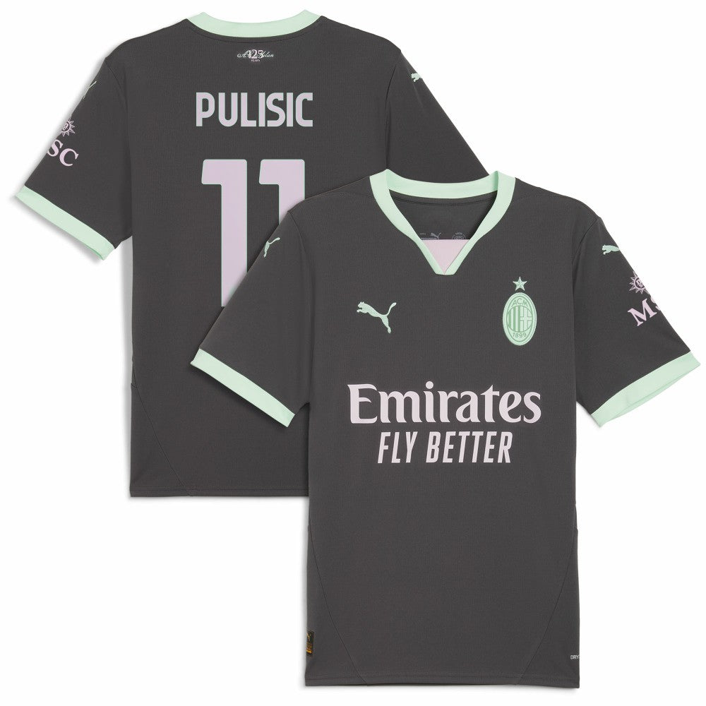 Christian Pulisic AC Milan 2024/25 Third Replica Player Jersey on sale - Charcoal 