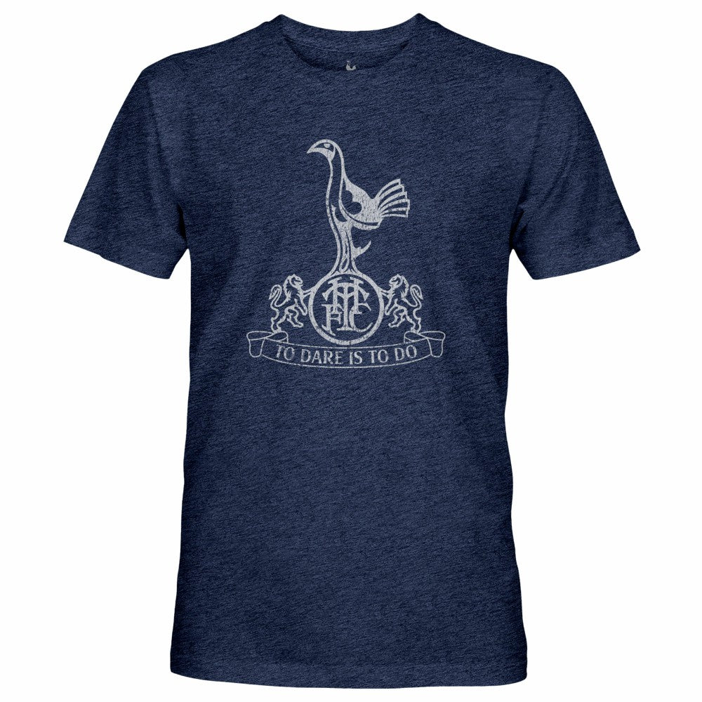 Tottenham Hotspur 1863FC Retro Mono Badge Vintage Tri-Blend T-Shirt Sale - Navy 