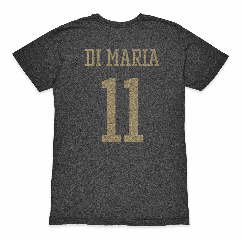 Angel Di Maria Argentina National Team 1863FC Retro Player Tri-Blend T-Shirt for sale - Black 