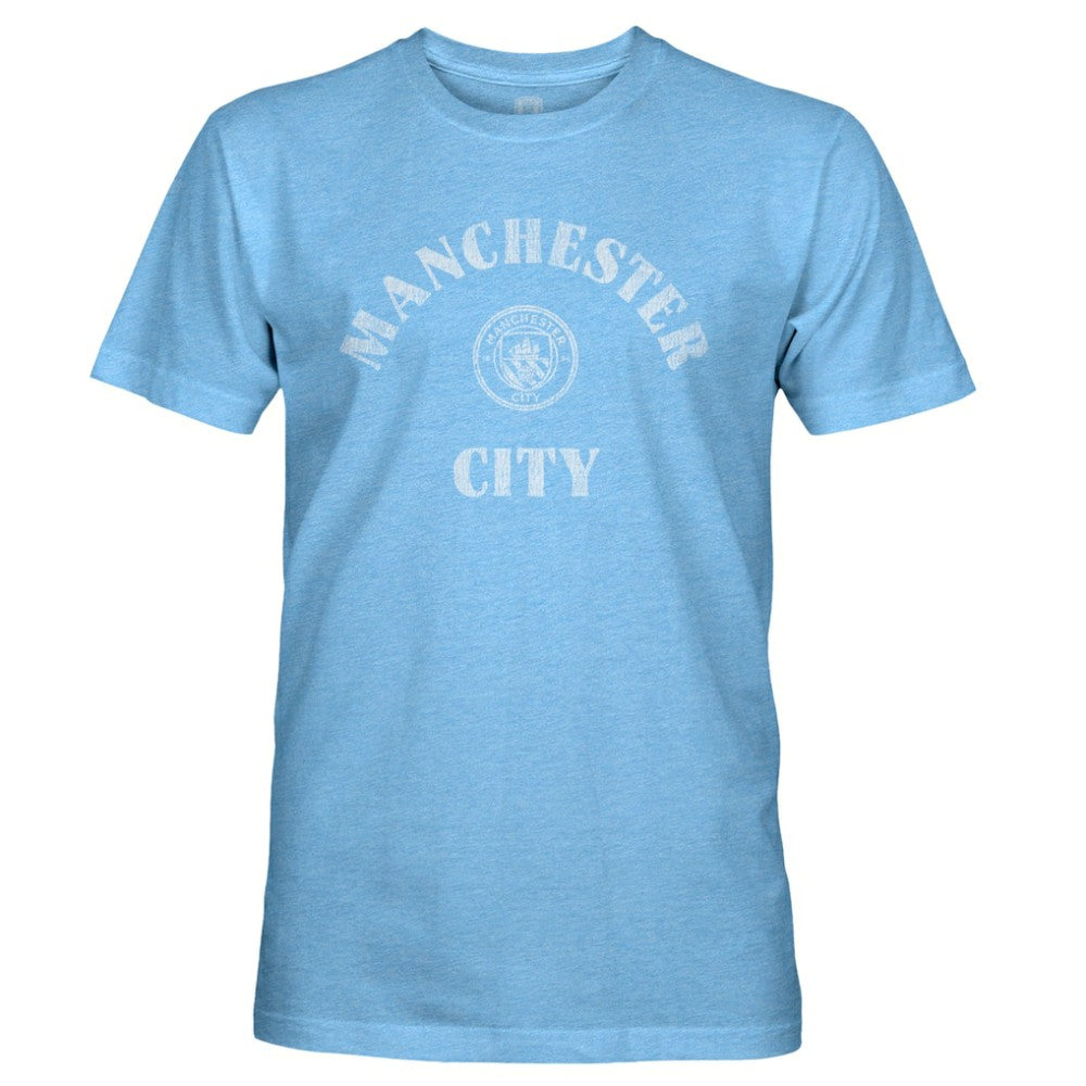 Manchester City 1863FC Team Arch Retro Tri-Blend T-Shirt Discount - Sky Blue 