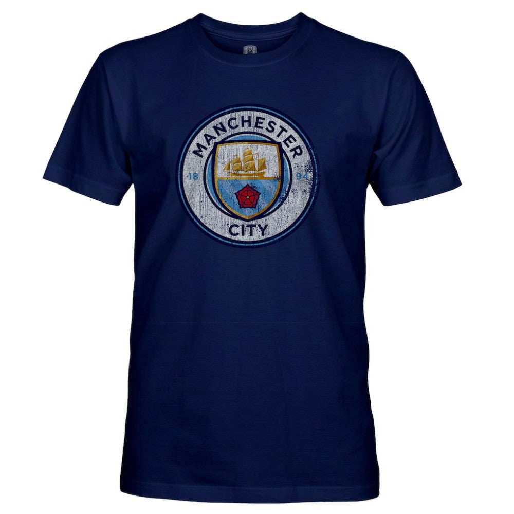 Manchester City 1863FC Badge T-Shirt Discount - Navy 