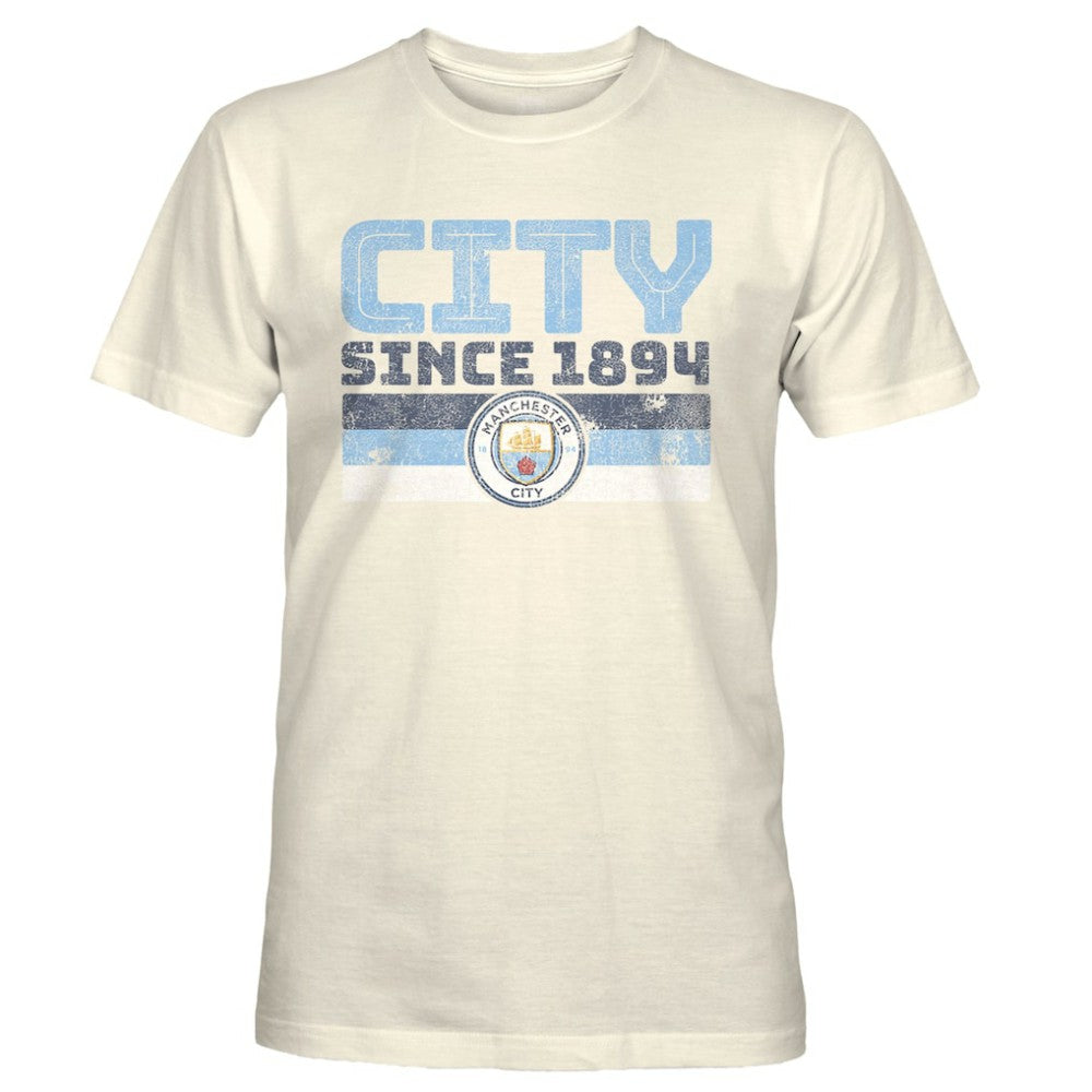 Manchester City 1863FC Retro Stripes T-Shirt Discount - Tan 