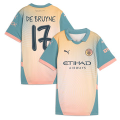 Kevin De Bruyne Manchester City Women's 2024/25 Fourth Replica Player Jersey Discount - Blue 