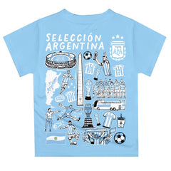 Argentina National Team Vive La Fete Youth Impressions Artwork T-Shirt for sale - Light Blue 