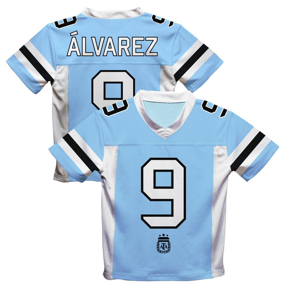 Julián Álvarez Argentina National Team Vive La Fete  Football Jersey for sale - Light Blue 