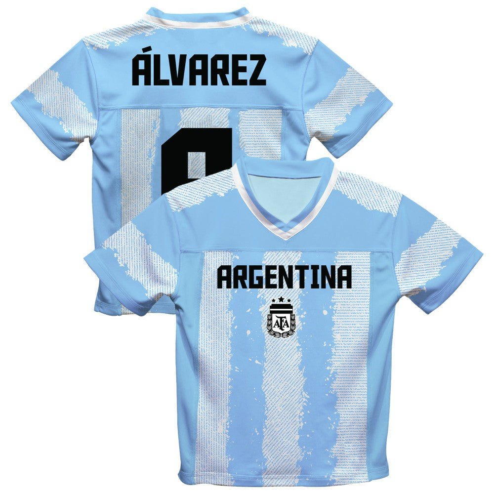 Julián Álvarez Argentina National Team Vive La Fete  Football Jersey for sale - Light Blue 