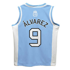 Julián Álvarez Argentina National Team Vive La Fete  Mesh Basketball Jersey for sale - Light Blue 