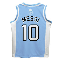 Lionel Messi Argentina National Team Vive La Fete  Mesh Basketball Jersey for sale - Light Blue 