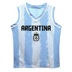 Lionel Messi Argentina National Team Vive La Fete  Mesh Basketball Jersey for sale - Light Blue 