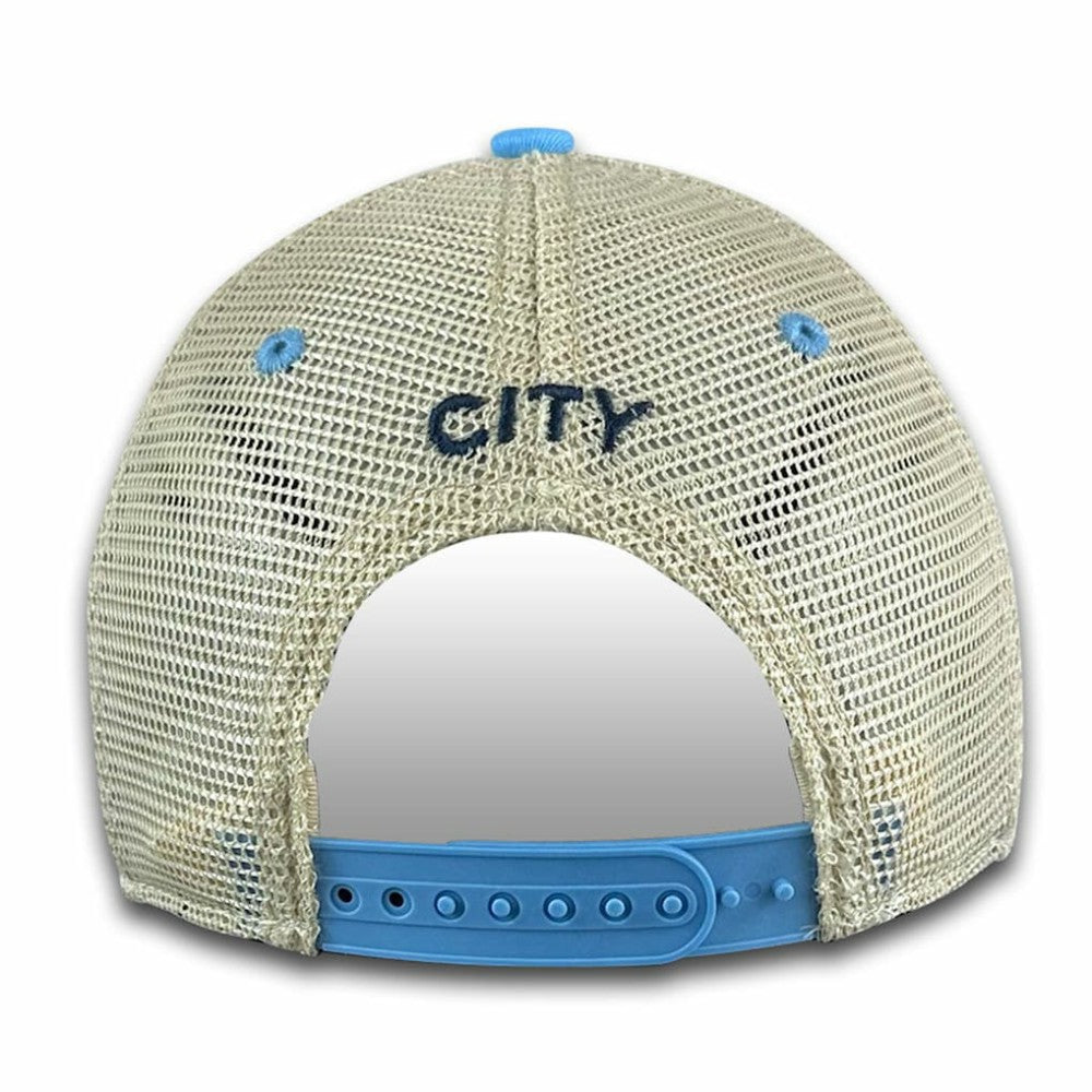 Manchester City 1863FC Mono Badge Vintage Trucker Adjustable Hat Discount - Sky Blue 
