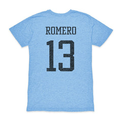 Cristian Romero Argentina National Team 1863FC Player Vintage Tri-Blend T-Shirt for sale - Light Blue 