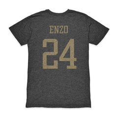 Enzo Fernández Argentina National Team 1863FC Player Vintage Tri-Blend T-Shirt for sale - Black 