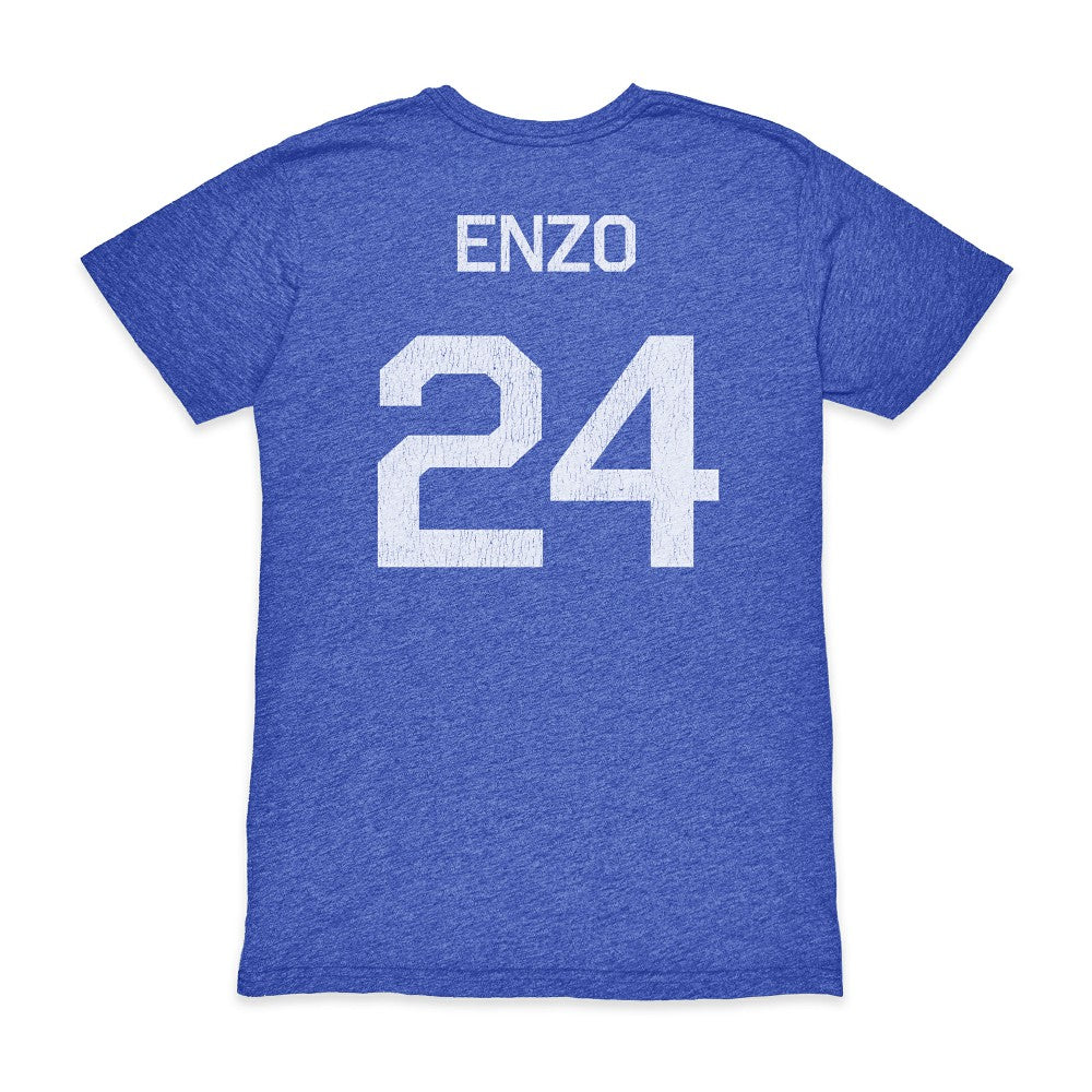 Enzo Fernández Argentina National Team 1863FC Player Vintage Tri-Blend T-Shirt for sale - Blue 