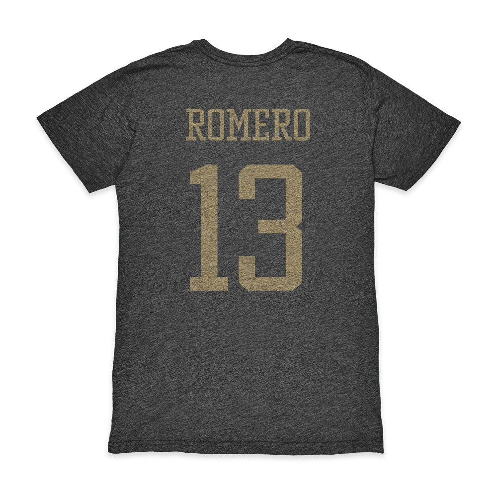 Cristian Romero Argentina National Team 1863FC Player Vintage Tri-Blend T-Shirt for sale - Black 