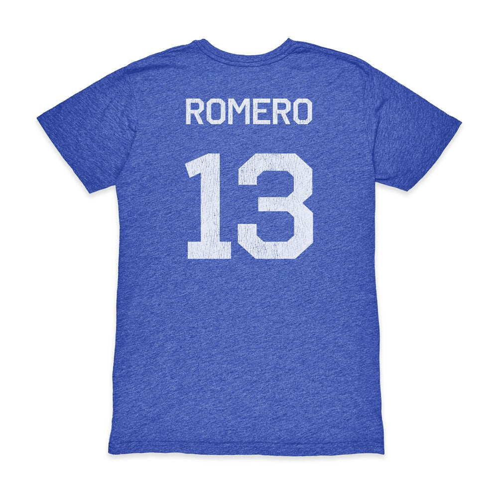Cristian Romero Argentina National Team 1863FC Player Vintage Tri-Blend T-Shirt for sale - Blue 