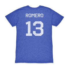 Cristian Romero Argentina National Team 1863FC Player Vintage Tri-Blend T-Shirt for sale - Blue 