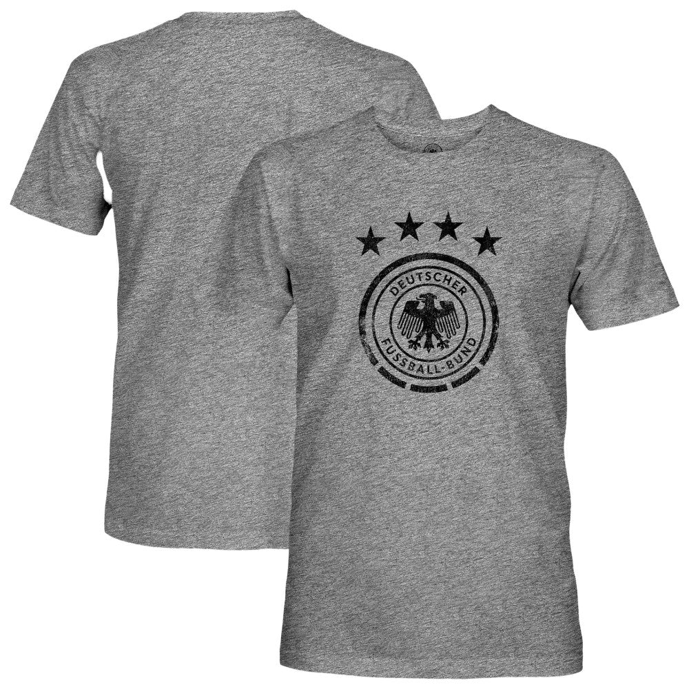 Germany National Team 1863FC Mono Badge Vintage Tri-Blend T-Shirt for sale - Heather Gray 