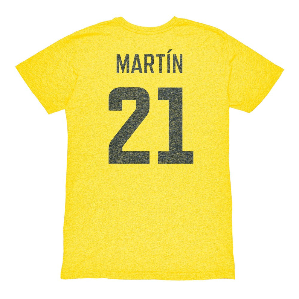 Henry Martin Club America 1863FC Vintage Player Name & Number Tri-blend T-Shirt Discount - Yellow 