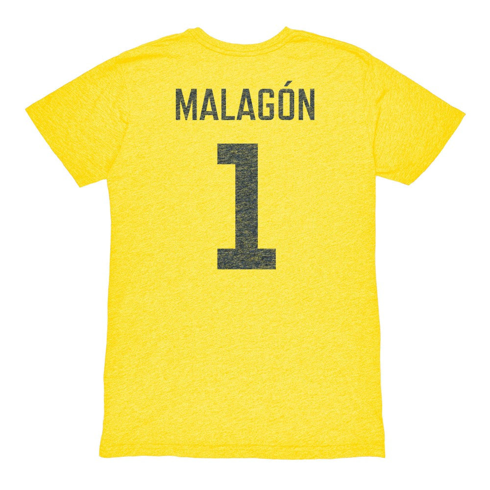 Luis Malagón Club America 1863FC Vintage Player Name & Number Tri-blend T-Shirt Discount - Yellow 