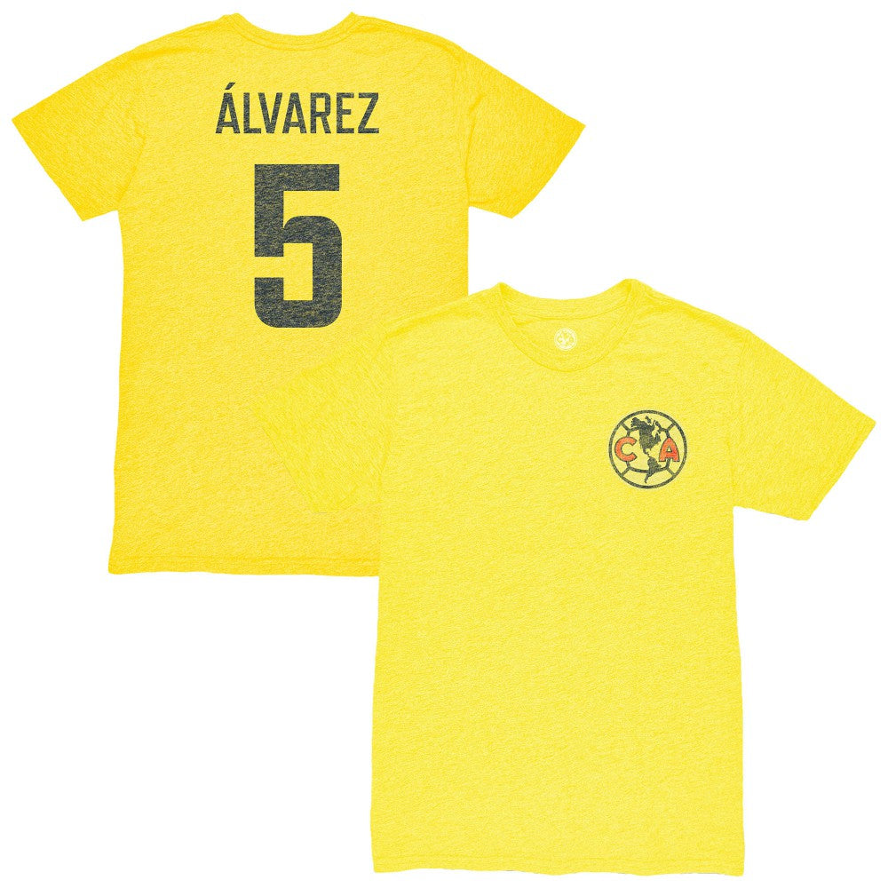 Kevin Álvarez Club America 1863FC Vintage Player Name & Number Tri-blend T-Shirt Discount - Yellow 