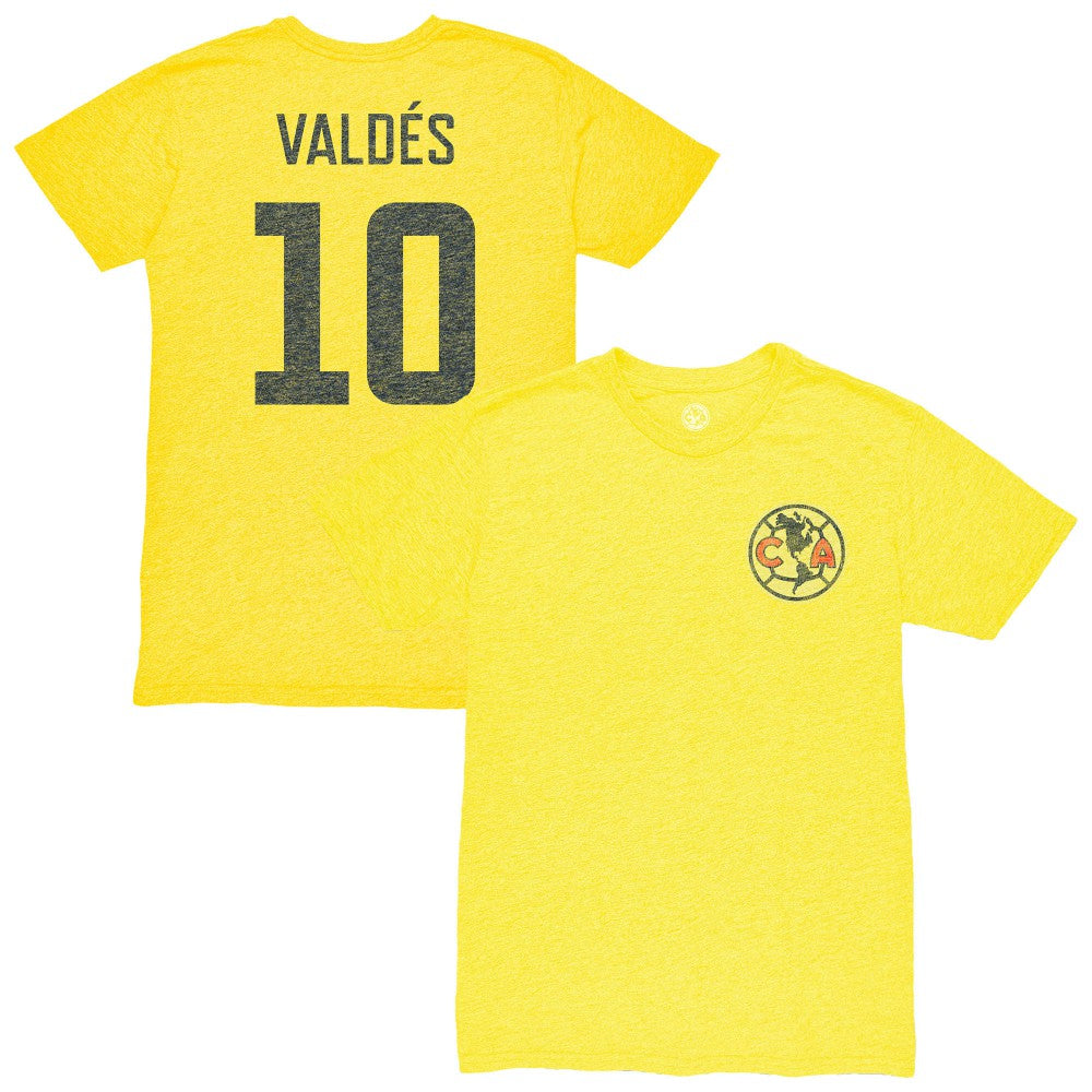Diego Valdés Club America 1863FC Vintage Player Name & Number Tri-blend T-Shirt Discount - Yellow 