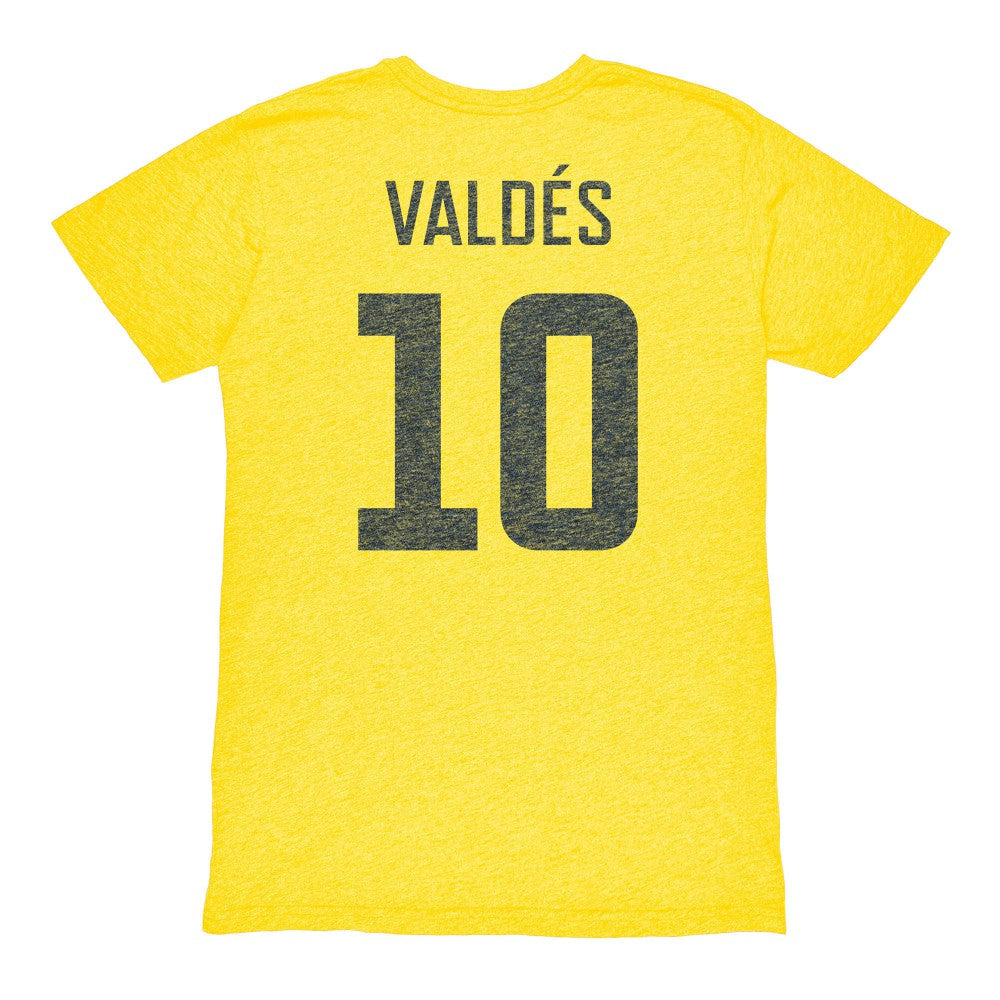 Diego Valdés Club America 1863FC Vintage Player Name & Number Tri-blend T-Shirt Discount - Yellow 
