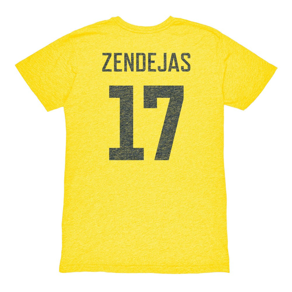 Alejandro Zendejas Club America 1863FC Vintage Player Name & Number Tri-blend T-Shirt Discount - Yellow 