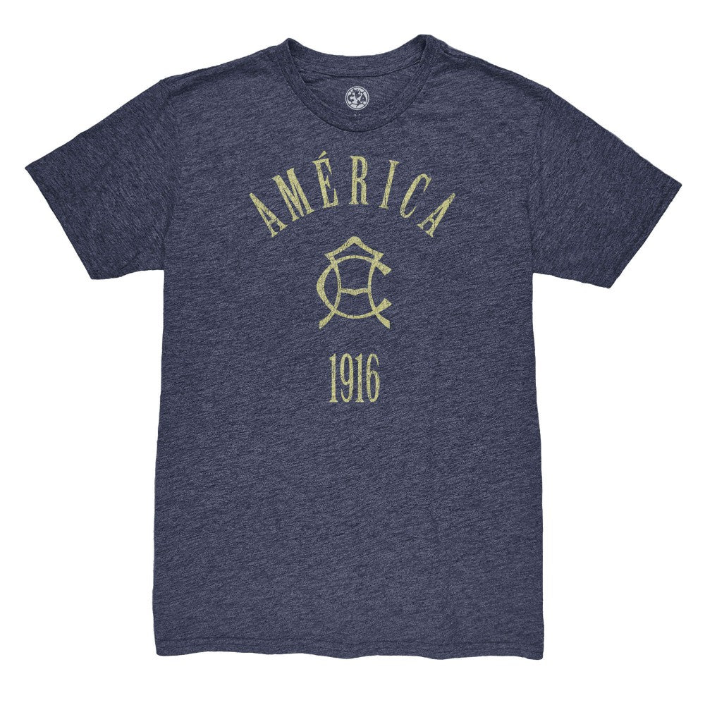 Club America 1863FC Team Arch Vintage Tri-Blend T-Shirt Discount - Navy 
