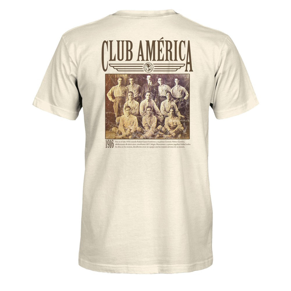 Club America 1863FC Vintage Photo T-Shirt Discount - Tan 