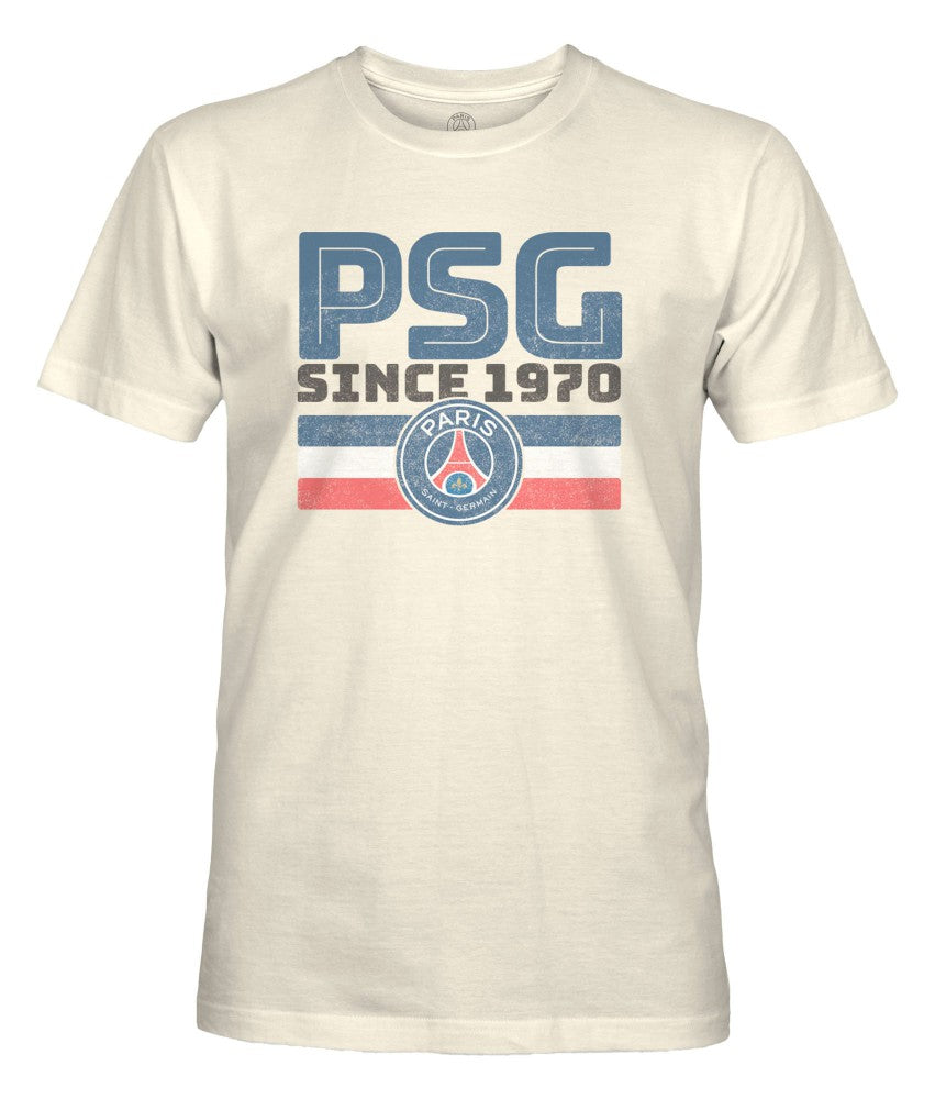 Paris Saint-Germain 1863FC Retro Stripes T-Shirt on sale - Tan 