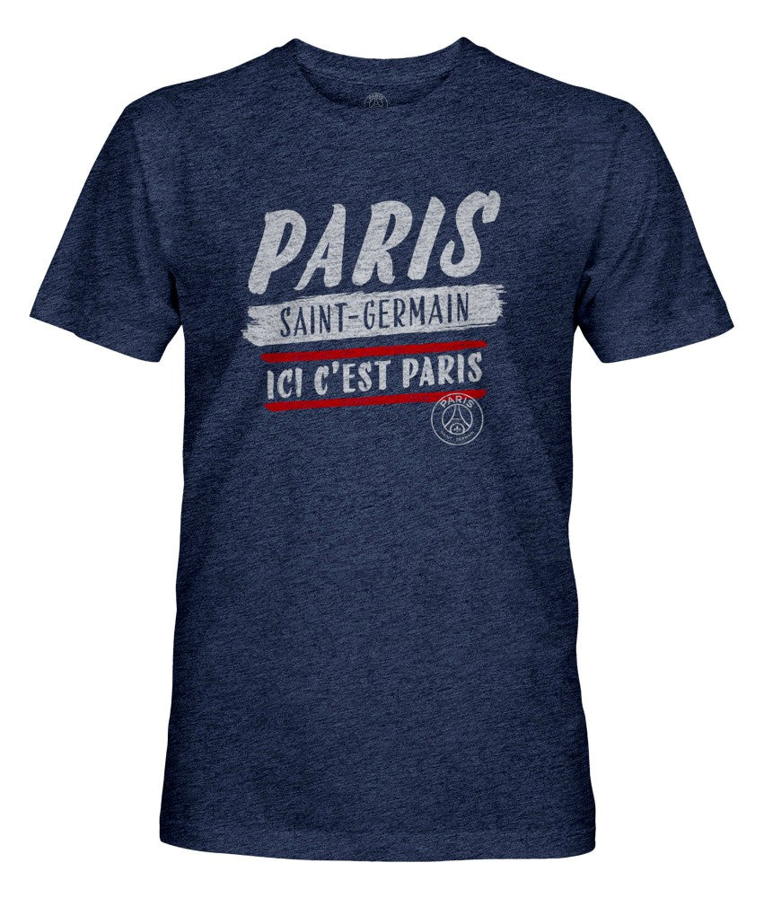 Paris Saint-Germain 1863FC Signage Vintage Tri-Blend T-Shirt on sale - Navy 