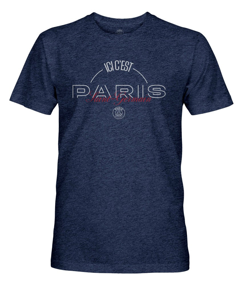 Paris Saint-Germain 1863FC Slogan Vintage Tri-Blend T-Shirt on sale - Navy 